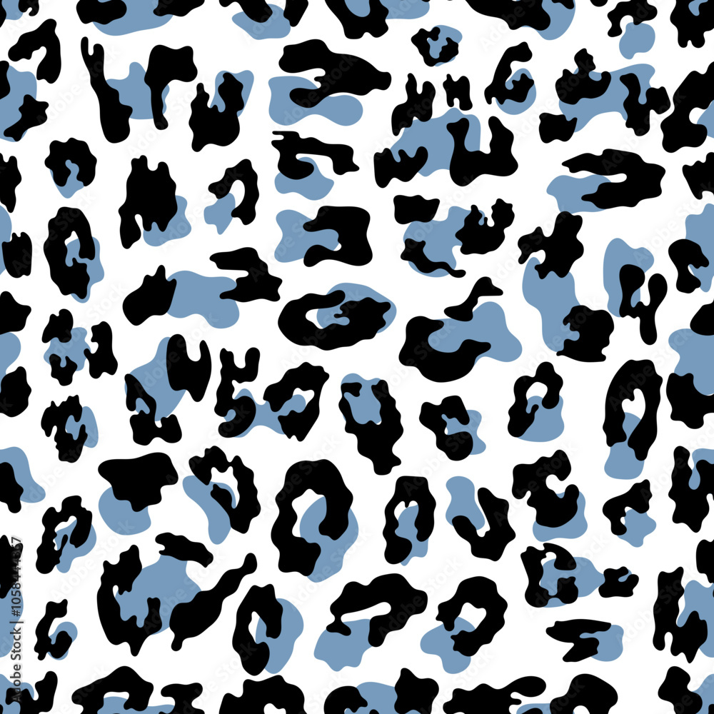 Black and blue leopard pattern seamless background and printing or home decorate and more. Black and blue leopard pattern seamless background and printing or home decorate and more.