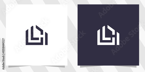 letter lh hl with home logo design vetor