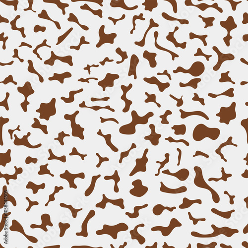 Vector brown leopard print pattern animal seamless. Cow skin abstract for printing, decorative and more