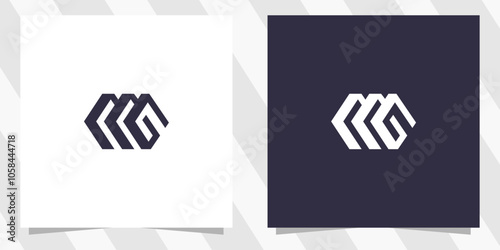 letter mg gm logo design vector
