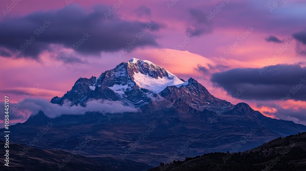 Majestic Mountain Peak at Sunset Majestic Mountain Peak at Sunset