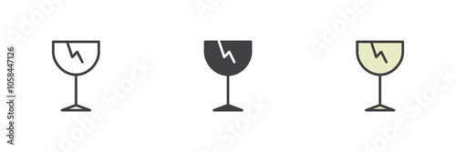 Fragile different style icon set