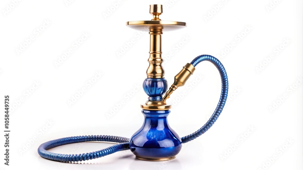 Hookah water pipe isolated on white background aerial view Hookah water pipe isolated on white background aerial view