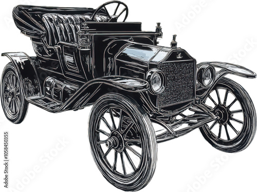 Classic tan vintage car with elegant, old-fashioned design
