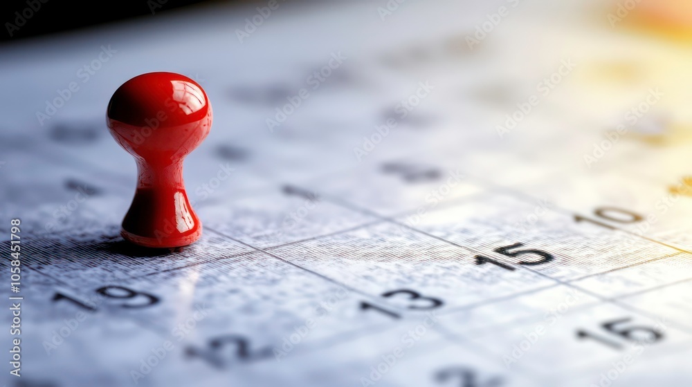 A close-up of a calendar with a game piece positioned on a specific date. A close-up of a calendar with a game piece positioned on a specific date.