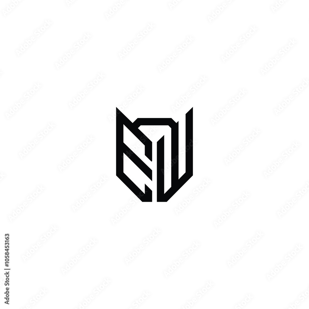EW monogram logo design letter text name symbol monochrome logotype alphabet character simple logo EW monogram logo design letter text name symbol monochrome logotype alphabet character simple logo