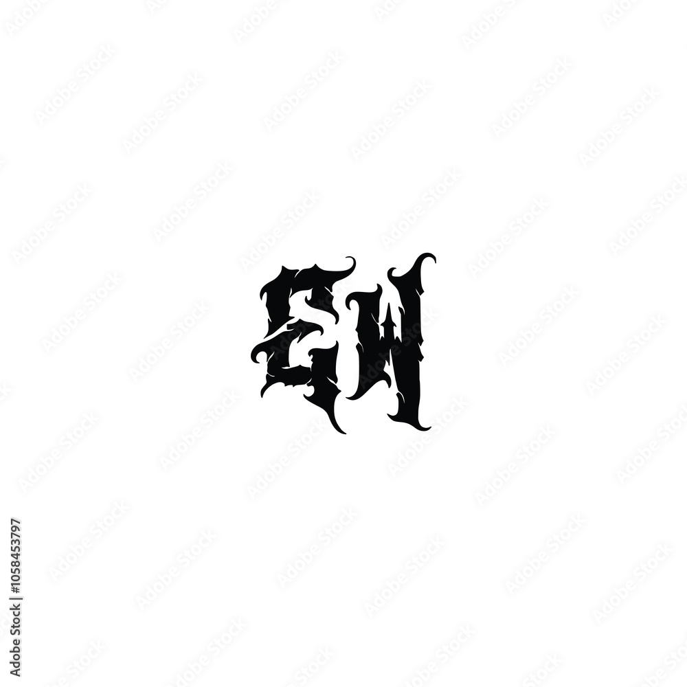 EW monogram logo design letter text name symbol monochrome logotype alphabet character simple logo EW monogram logo design letter text name symbol monochrome logotype alphabet character simple logo