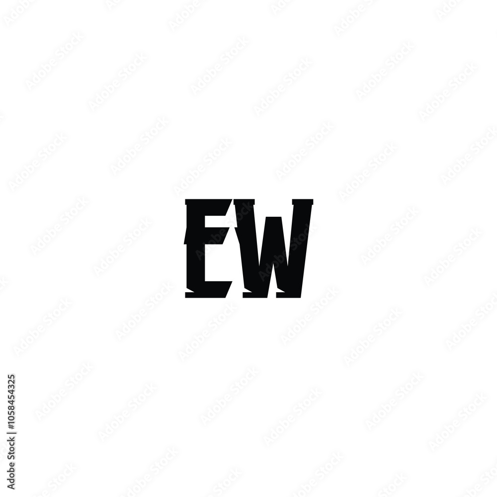 EW monogram logo design letter text name symbol monochrome logotype alphabet character simple logo EW monogram logo design letter text name symbol monochrome logotype alphabet character simple logo
