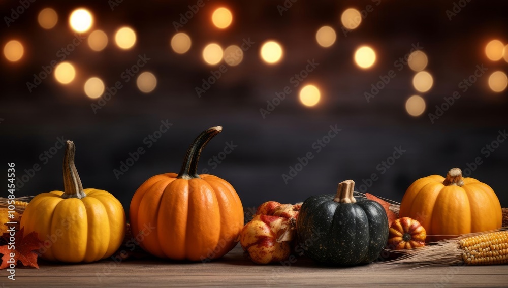 Nature Close-Up, Pumpkins and Leaves on Table
Nature Close-Up, Pumpkins and Leaves on Table