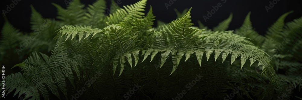 Close-up of fern leaves with a dark background Close-up of fern leaves with a dark background