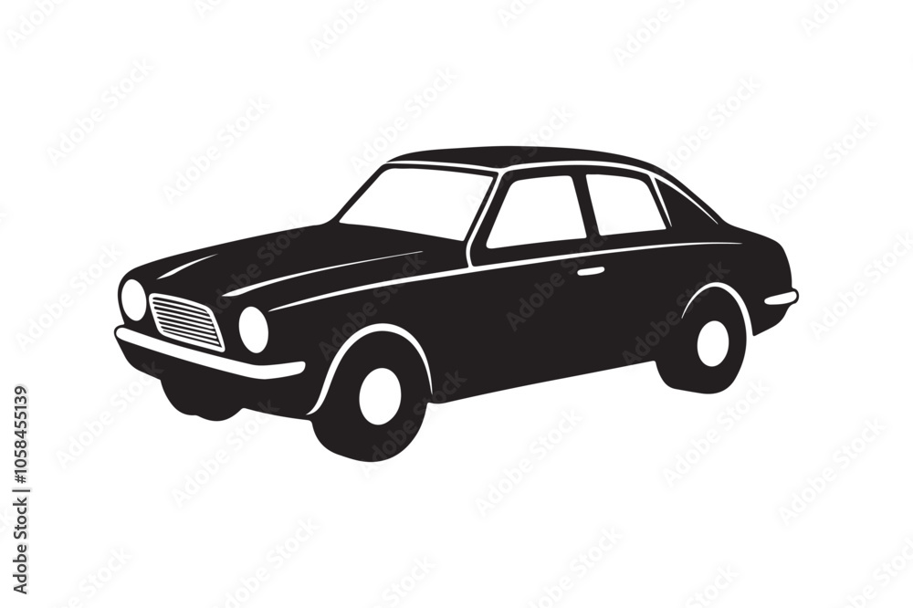 Naklejka premium Car silhouette vector bundle illustration, Car silhouette vector, Car silhouette PNG