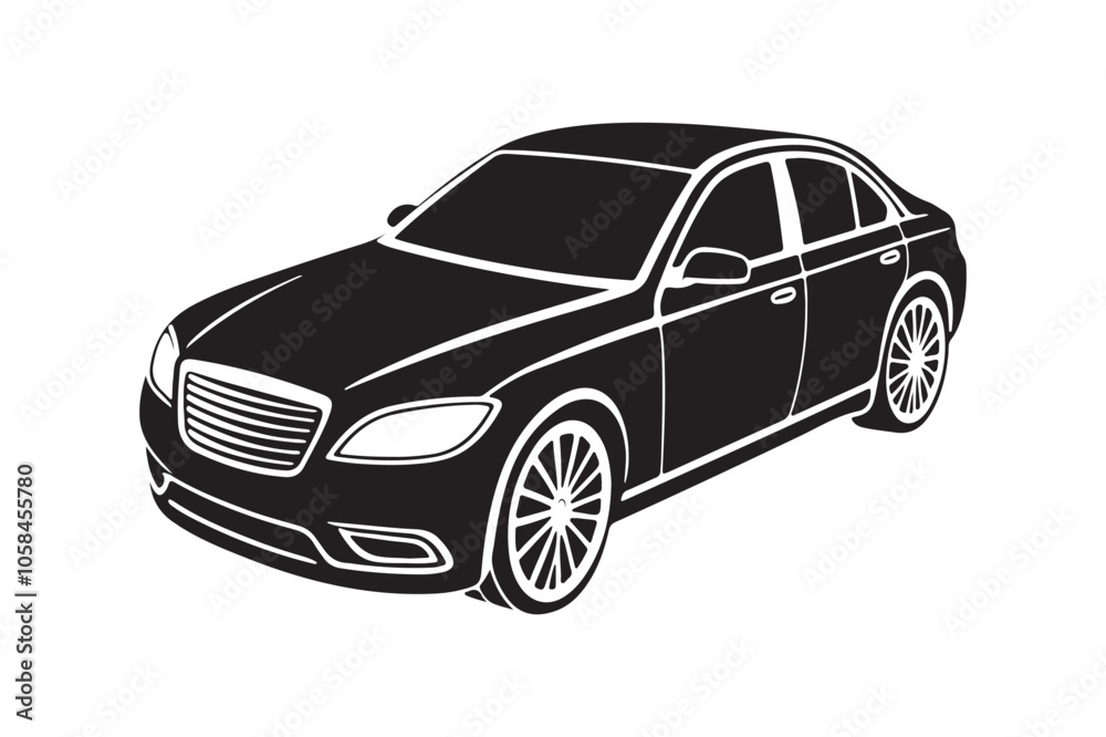 Obraz premium Car silhouette vector bundle illustration, Car silhouette vector, Car silhouette PNG