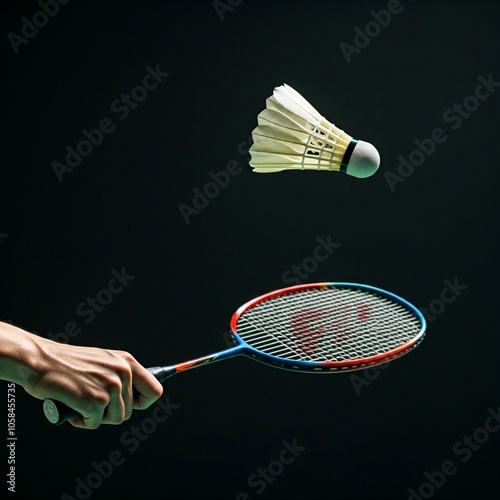 badminton shuttlecock and racket ready to serve, badminton, tennis, racket, ball, sport, isolated, shuttlecock, game, white, object, equipment, play, racquet, blue, net, black, green, leisure, vector,