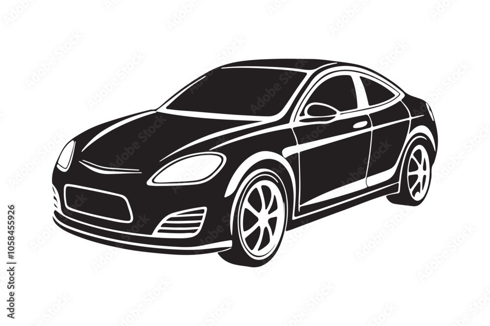 Naklejka premium Car silhouette vector bundle illustration, Car silhouette vector, Car silhouette PNG