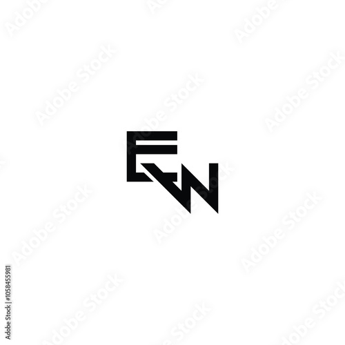 EW monogram logo design letter text name symbol monochrome logotype alphabet character simple logo