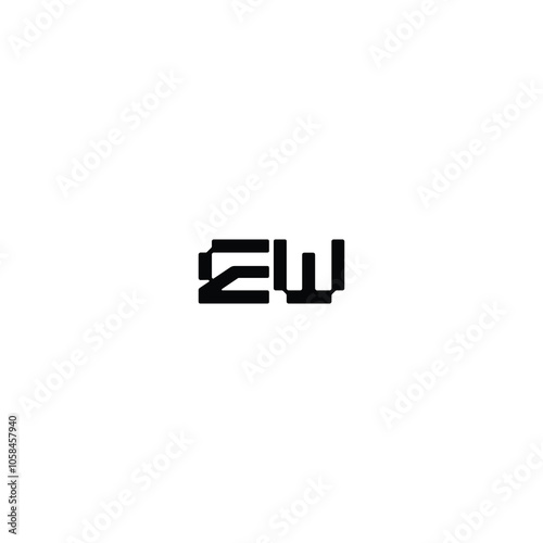 EW monogram logo design letter text name symbol monochrome logotype alphabet character simple logo