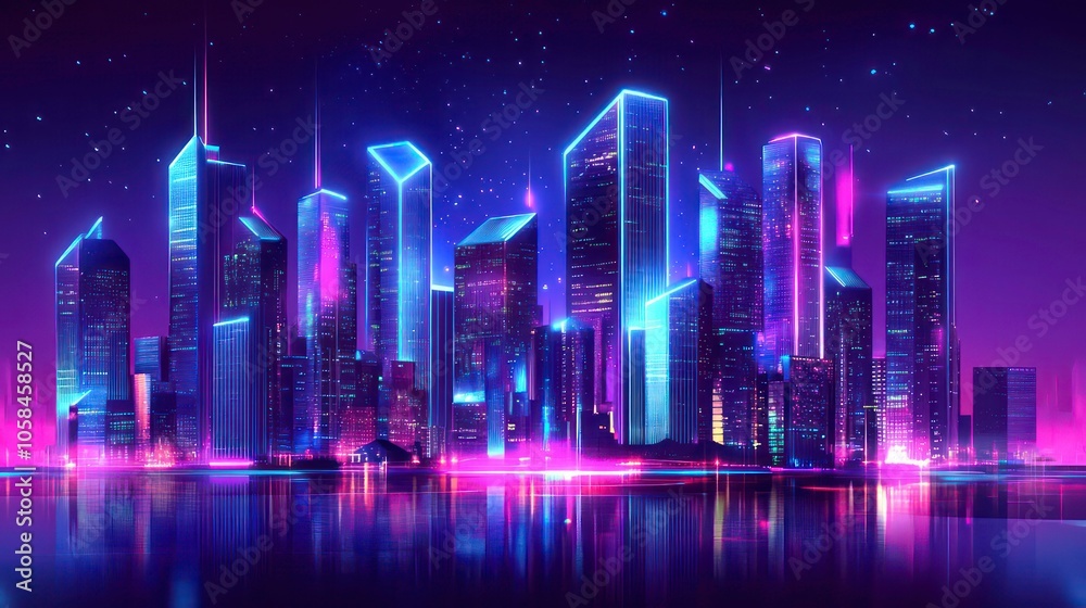 Neon mega city capital towers with futuristic technology background, futuristic building environments, night life lifestyle concept, digital design, digital technology scene Neon mega city capital towers with futuristic technology background, futuristic building environments, night life lifestyle concept, digital design, digital technology scene