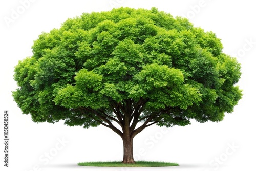 Isolated green leave tree with clipping path point of view
