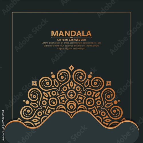 dark gold color mandala background concept