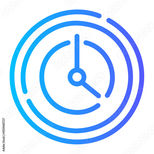 o'clock Line Gradient Icon