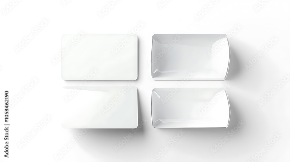 White plastic card mockup inside opened White plastic card mockup inside opened