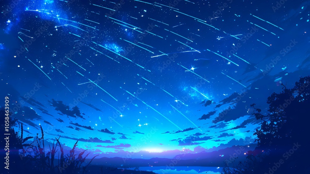 Fototapeta premium Night Sky with Shooting Stars