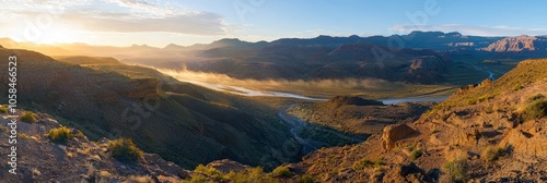 Majestic Sunrise in Serene Mountain Valley - Ultra-Detailed Panoramic Landscape Photography