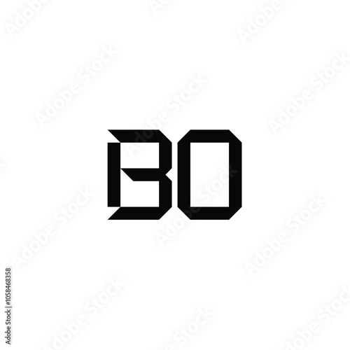 BO monogram logo design letter text name symbol monochrome logotype alphabet character simple logo