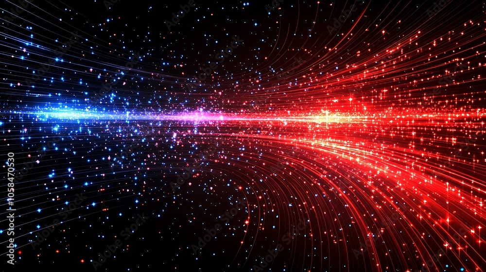 Naklejka premium Abstract Red Blue Light Streaks Background Light Gradient Background with Room for Typography