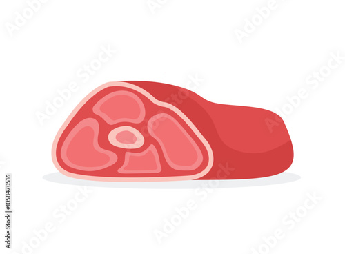 Raw meat icon in flat style. Lamb or beef vector illustration on isolated background. Fried protein meal sign business concept.