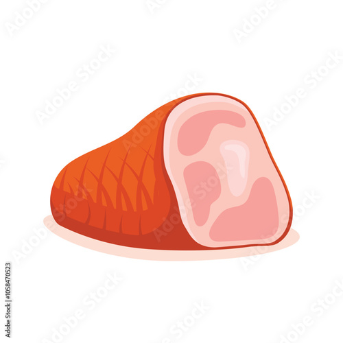 Raw meat icon in flat style. Lamb or beef vector illustration on isolated background. Fried protein meal sign business concept.
