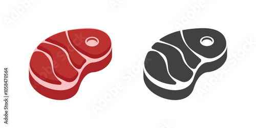 Raw meat icon in flat style. Lamb or beef vector illustration on isolated background. Fried protein meal sign business concept.