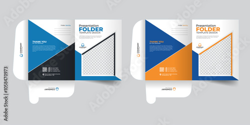 Corporate and modern geometric stylish file folder design real estate File Cases.