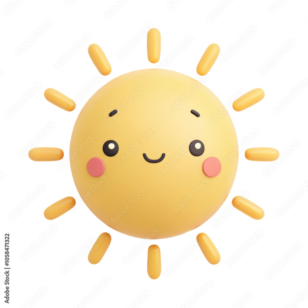 3D cheerful cartoon sun with a smiling face and radiating rays, designed in a playful style. Ideal for concepts related to weather, summer, and positivity. Isolated on transparent background, png. 3D cheerful cartoon sun with a smiling face and radiating rays, designed in a playful style. Ideal for concepts related to weather, summer, and positivity. Isolated on transparent background, png.