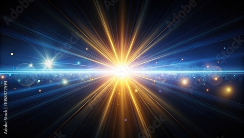 Light beam shapes on black background with leading lines