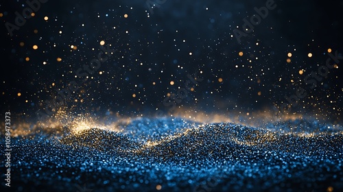 Sparkling Blue Glitter Abstract Background Light Gradient Background with Room for Typography