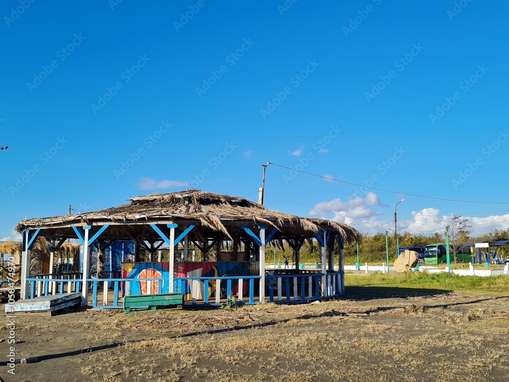 Thatched bungalow on the sea beach Thatched bungalow on the sea beach