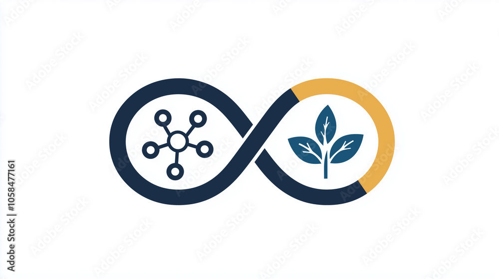 Infinity Symbol Linking Technology and Nature Representing Sustainable Innovation and Green Energy Infinity Symbol Linking Technology and Nature Representing Sustainable Innovation and Green Energy