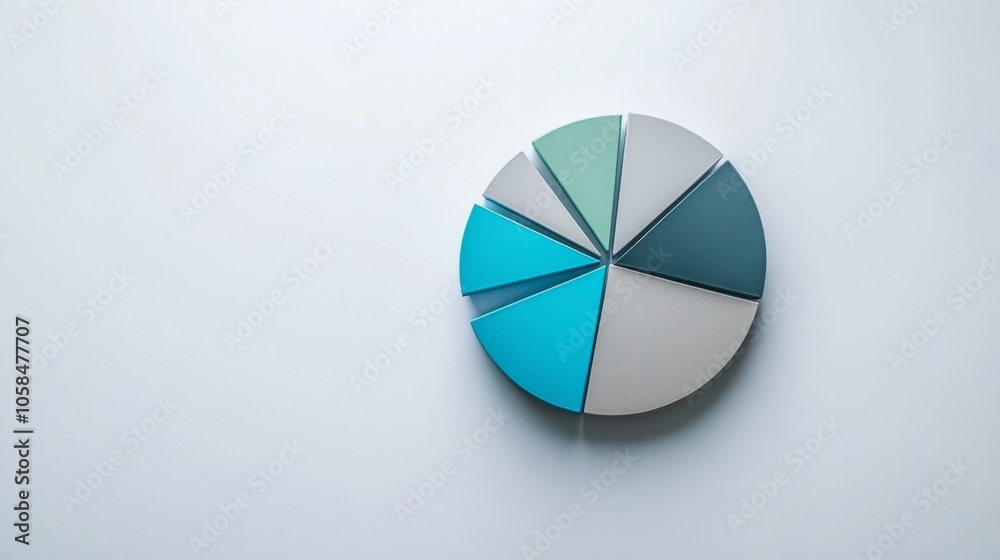 Fototapeta premium Modern Pie Chart with Blue and Gray Sections
