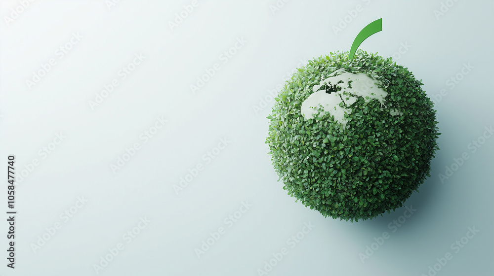 Eco Apple Earth: A Symbol of Global Environmental Sustainability and Green Living Concept Eco Apple Earth: A Symbol of Global Environmental Sustainability and Green Living Concept