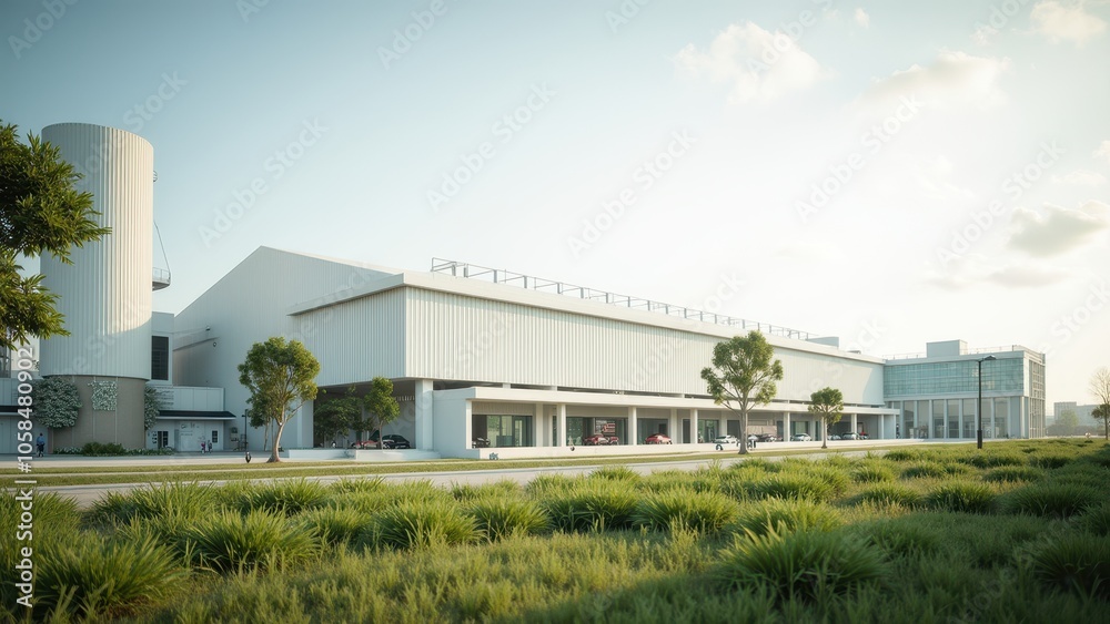 Modern Exterior of a Power Plant Facility Modern Exterior of a Power Plant Facility