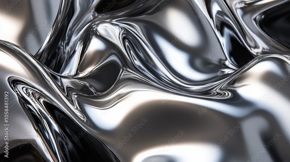 2410_057.fluid metallic waves in a harmonious black and silver palette, sleek and modern design with a glossy finish, the abstract shapes ripple gracefully across the image, giving off a sense of 2410_057.fluid metallic waves in a harmonious black and silver palette, sleek and modern design with a glossy finish, the abstract shapes ripple gracefully across the image, giving off a sense of