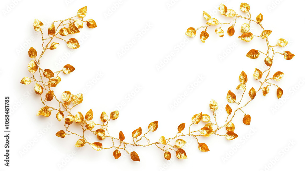 gold garland for decoration on white background. christmas decoration gold garland for decoration on white background. christmas decoration