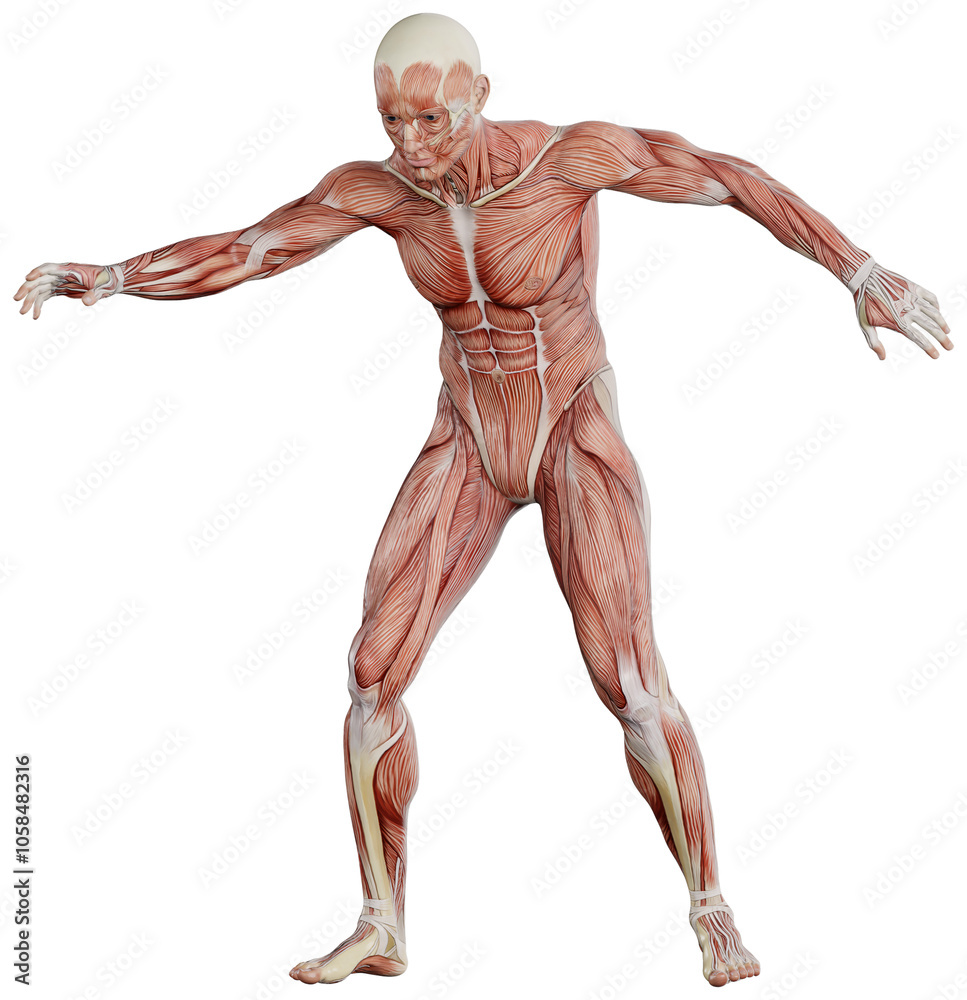 male muscle body exercise person with transparent background
