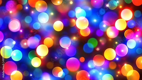 Colorful Bokeh Lights Background Simple Neutral Background with Free Space for Design