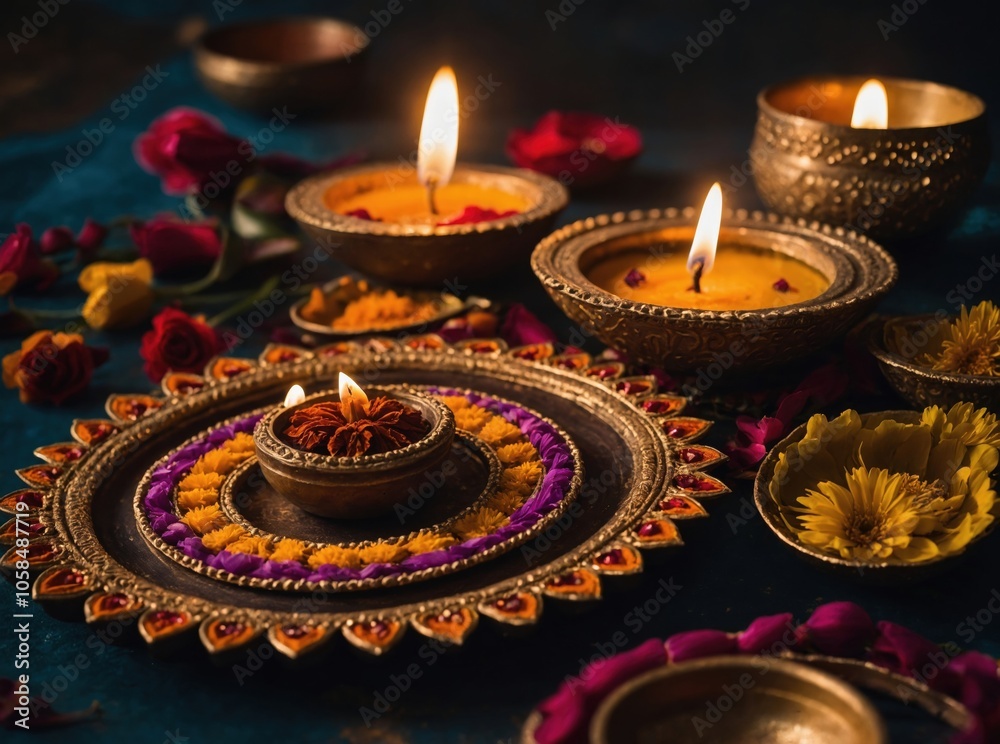 The tranquil waters highlight the beauty of Diwali’s radiant lights, creating a serene celebration The tranquil waters highlight the beauty of Diwali’s radiant lights, creating a serene celebration