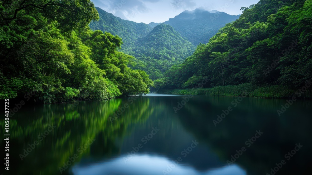 Tranquil landscape with a gentle breeze, harmonizing the beauty of nature in perfect balance. Tranquil landscape with a gentle breeze, harmonizing the beauty of nature in perfect balance.
