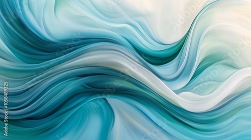 Abstract Waves in Soft Blue Tones