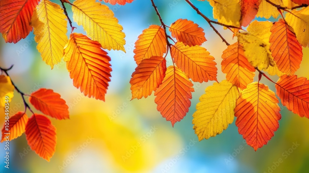 Vibrant autumn leaves adorn a tree branch, exemplifying the seasonal brilliance of autumn. This image captures the vivid colors of autumn leaves, perfect for seasonal themes. Vibrant autumn leaves adorn a tree branch, exemplifying the seasonal brilliance of autumn. This image captures the vivid colors of autumn leaves, perfect for seasonal themes.