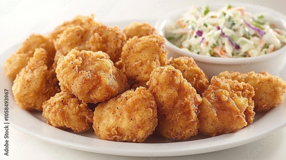 Crispy Fried Nuggets with Fresh Coleslaw Crispy Fried Nuggets with Fresh Coleslaw